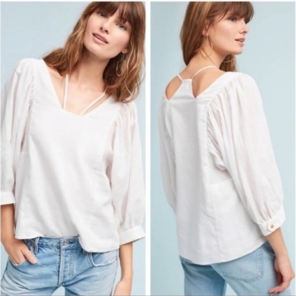 Anthropologie Akemi + Kin linen blend top